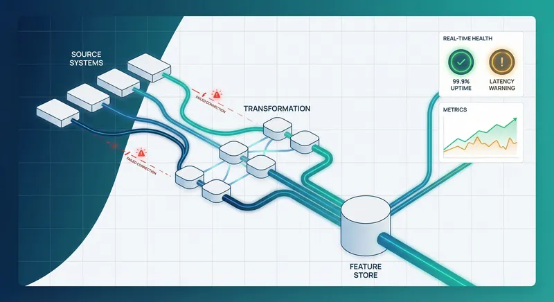 Data pipeline architecture with monitoring dashboards