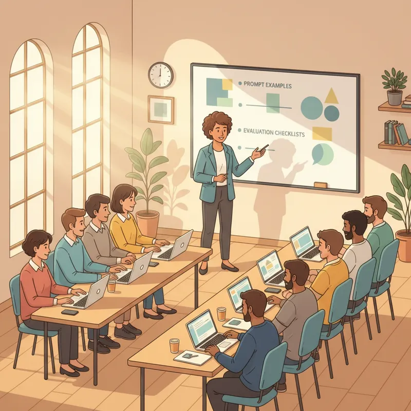 Instructor leading a hands on AI prompt workshop