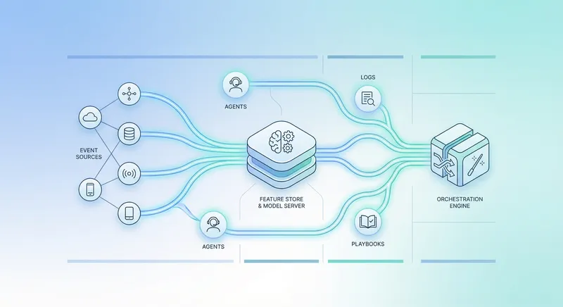 Abstract network flow illustration