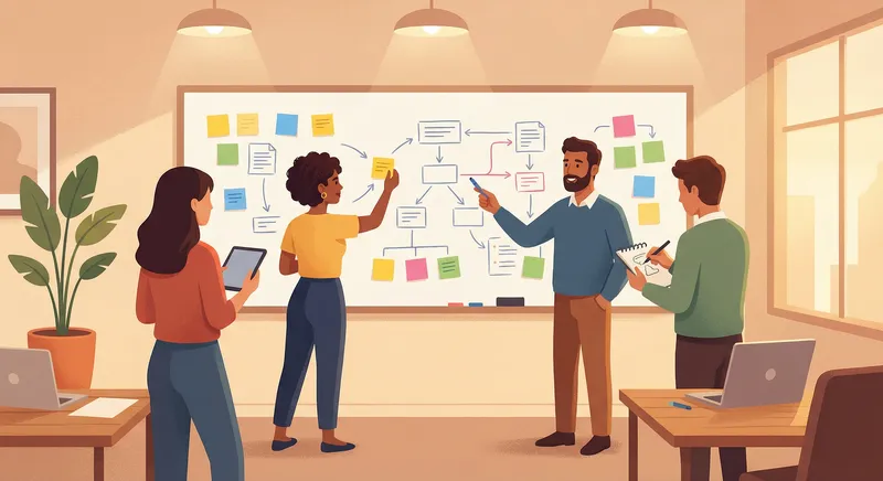 Team workshop refining content templates and metadata