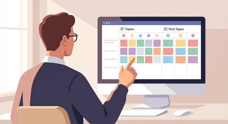 Editorial calendar on a large screen