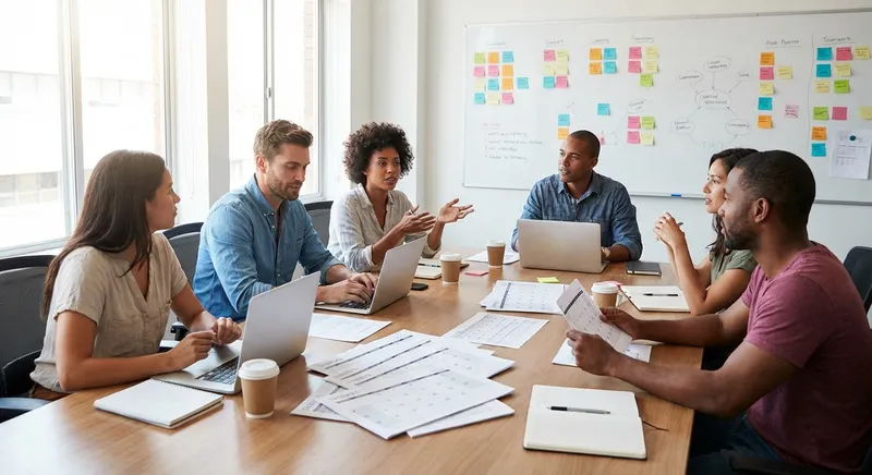 Content planning session with team