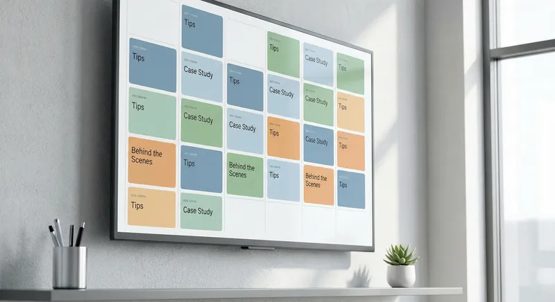 Filled weekly content planner on a digital calendar