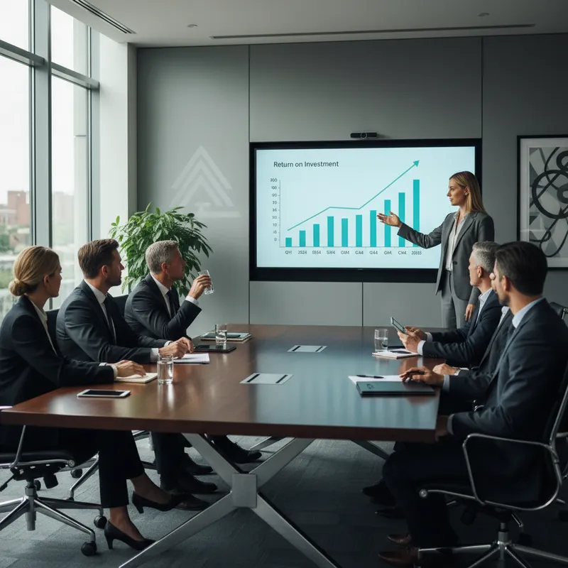 Team presenting ROI model to executives