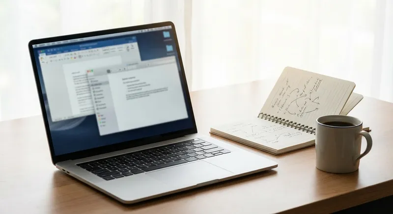 Batch writing session on laptop