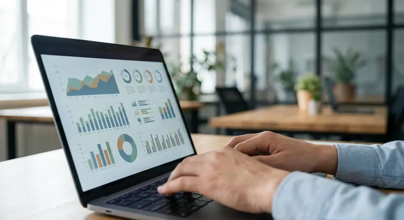 Professional testing content on a laptop