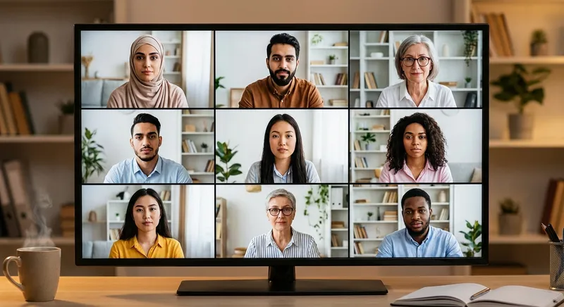 Professionals in a focused virtual roundtable