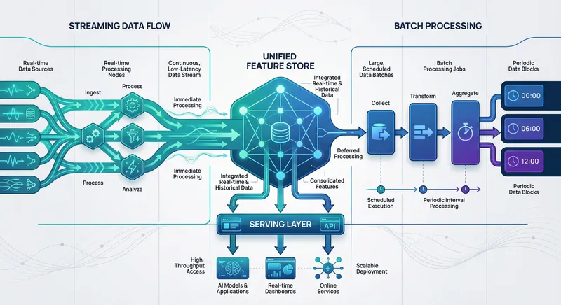 Streaming and batch data flow diagram