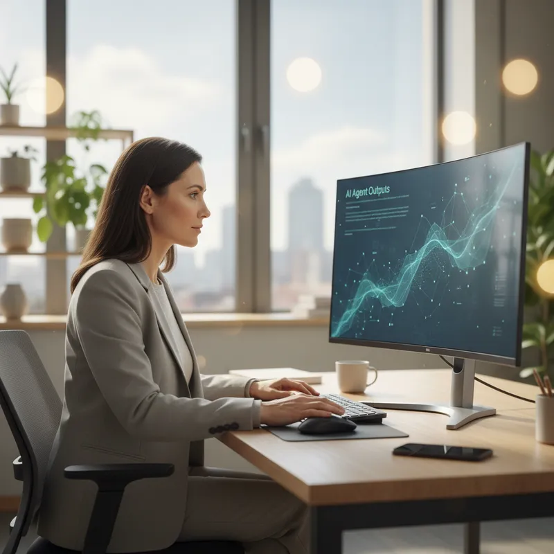Human reviewing AI agent output