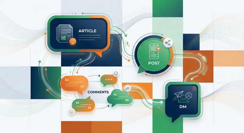 Multiple conversation bubbles showing different LinkedIn communication formats